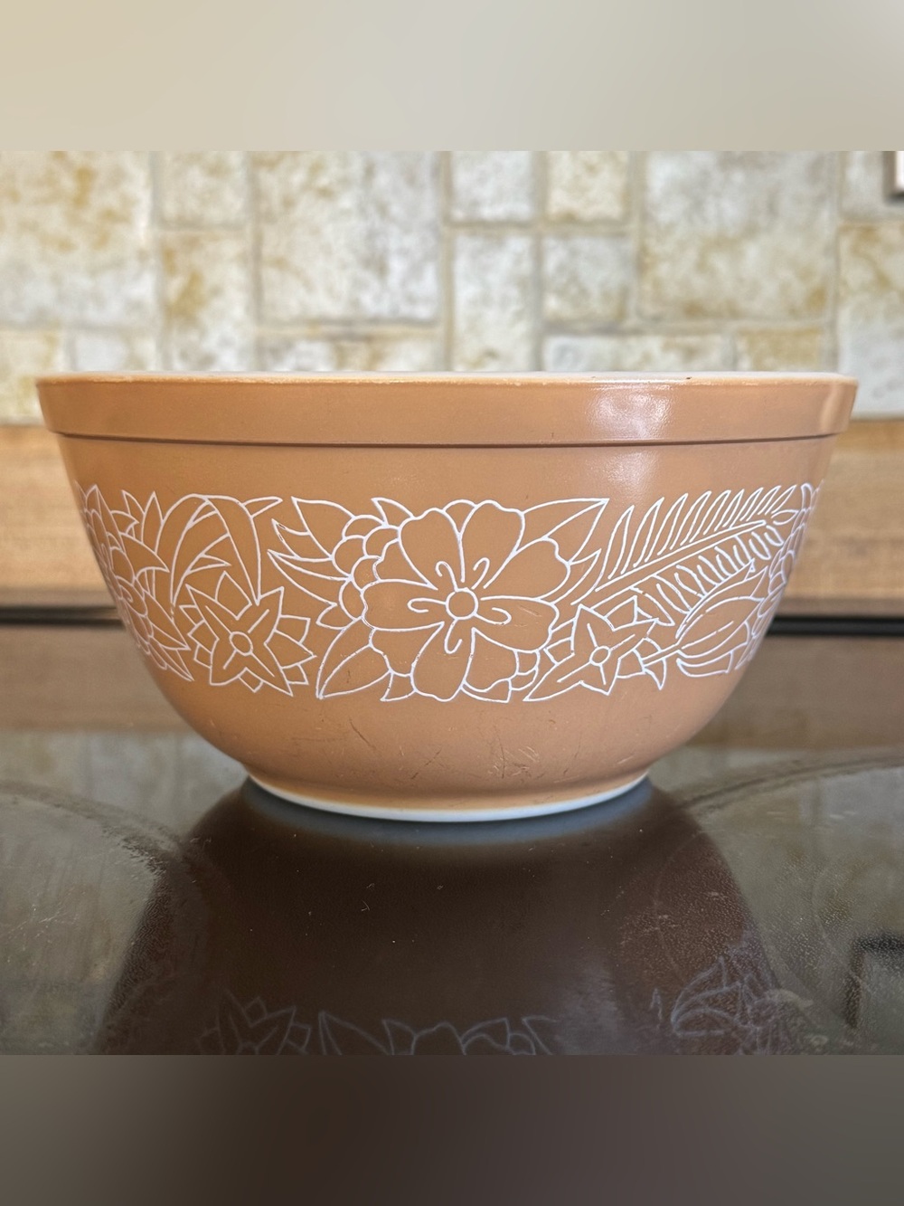 Vintage Pyrex Woodland Nesting Mixing Bowl #402, 1.5 L/Qt BrownTan